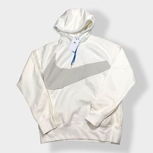 Nike Sportswear Big Swoosh Tech Fleece Pullover Hoodie White DD8222-133 size M